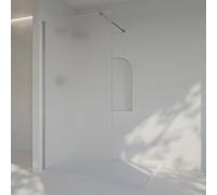 SoulHome Mampara ducha Fija MATE ARENADO 120 cm x Alto 200 cm Cromo | Panel Fijo, Walk In, Vidrio Mateado de seguridad 8 mm, tratamiento antical, Medida 120 cm