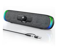 SOULION R200 Altavoces PC USB C Bluetooth Barra de Sonido RGB con 3 Efectos de Luz LED, 6W Altavoz Compacto para Ordenador Portátil Monitor