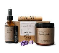 soulistic root Paquete de cuidado de spa para mujer, spray de lavanda para almohada, bálsamo labial de menta natural, calmante con aceites esenciales, sal de Epsom, eucalipto