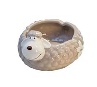 Soulnioi Cenicero de cerámica para cigarrillos, bonito diseño, creativo para niñas y mujeres, decoración del hogar (oveja gris)