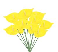 Soulnioi Flores artificiales de anturio de 13 pulgadas, 10 tallos de látex sintético tropical de poliuretano para arreglos de mesa, centros de mesa de boda, decoración del hogar y exhibición de