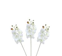 Soulnioi Flores artificiales de orquídea de 75 cm, paquete de 3 - Phalaenopsis de seda realista con 7 cabezas cada una, flor larga de orquídea sintética para decoración del hogar, boda, fiesta, tumba