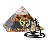 Soulnioi Pirámide de orgón grande de 3.8 pulgadas, pirámide de chakras, generador de energía positiva de cuarzo natural con colgante de orgón para equilibrio de chakras, meditación Reiki