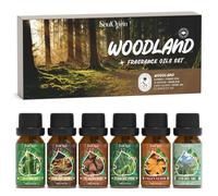 SoulOrigin Juego de aceites esenciales Woodland, juego de aceites aromáticos para difusor de aceite, aceites aromáticos para fabricación de velas de jabón, 6 x 10 ml de pino, madera de teca, bambú,