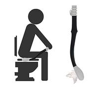 SoulQool Ayudas de papel higiénico, limpiador inferior, agarre de pañuelos de 39,6 cm de largo con mango de alcance cómodo, soporte de papel higiénico, ayuda de limpieza automática (gris)