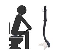 SoulQool Ayudas de papel higiénico, limpiador inferior, agarre de pañuelos de 39,6 cm de largo con mango de alcance cómodo, soporte de papel higiénico, ayuda de limpieza automática (negro)