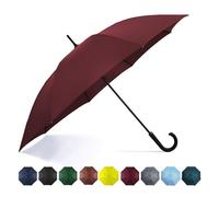 SoulRain Paraguas de viaje grande resistente al viento, 50 pulgadas, apertura automática, mango en J, paraguas para hombres y mujeres, irrompible y fuerte, vino, 50 inches diameter, 25 inches height