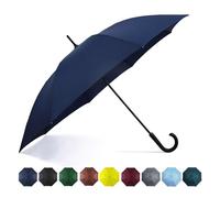 SoulRain Paraguas de viaje grande resistente al viento, 50 pulgadas, apertura automática, mango en J, paraguas para hombres y mujeres, irrompible y fuerte, azul marino, 50 Inches, Clásico