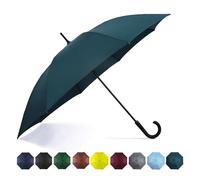 SoulRain Paraguas grande de 127 cm, resistente al viento, apertura automática, mango en J, paraguas irrompible para hombres y mujeres, paraguas de golf de viaje resistente