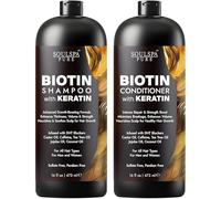 SOULSPA PURE Biotina - Juego de champú y acondicionador con queratina, antidiluyente avanzado, champú y acondicionador para el crecimiento del cabello, fórmula combinada, con bloqueadores de DHT, p