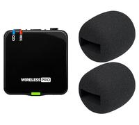 SOULWIT 2 Piezas Espuma Micrófono Filtro Antipop para RODE (RØDE) Wireless GO I/GO II (Go2)/Pro/ME Micrófonos, Protector de Mic Cubierta Pantallas antiviento Parabrisas - Negro