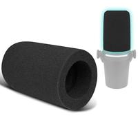 SOULWIT 2 Piezas Micrófono Pop Filtro para Shure MV7 + Podcast Dinámico, Mic Cubierta Protectora Parabrisas Espuma - Negro