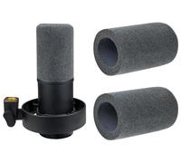 SOULWIT - 2 Unidades Parabrisas Anti-Viento Flocado para Fifine K688 (K688T/K688CT) Microfónos, Filtro Antipop y Protector de Mic Cubierta Pantallas antiviento - Gris