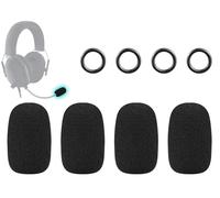 SOULWIT 4 Piezas Espuma Micrófono Filtro Antipop para Razer BlackShark V2/V2 Pro/V2 X, Barracuda X, Kaira/Kaira Pro/Kaira X, Kraken V3 Pro Auriculares, Protector de Mic Cubierta Parabrisas - Negro