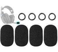 SOULWIT 4Pcs Micrófono Cubierta para Astro A10 Gen 1/2, A20 Gen 1/2, A30/A30 Lightspeed, A40 Gen 1/2/TR, A50 Gen 1/2/3/4/5/X Auriculares, Protector Mic Espuma Cubierta Pop Filtro Parabrisas - Negro