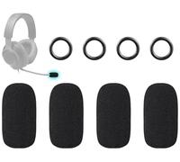 SOULWIT 4Pcs Micrófono Cubierta para JBL Quantum 100/360/910 Series, Quantum One/350/200/300/400/600/610/800/810 Auriculares, Cubierta Protectora Espuma de Micrófono Pop Filter Windscreen - Negro