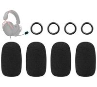 SOULWIT 4Pcs Protector de Micrófono Espuma Funda Pop Filtro para Hyperx Cloud/Alpha/Chat/Core/Flight/Mini/Orbit/Revolver/Stinger Series Auriculares, Mic Cubierta Parabrisas para Hyperx Cloudx - Negro