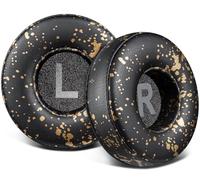 SOULWIT 70mm Almohadillas de Repuesto para JBL Tune 450BT/Tune 460BT/Tune 500BT/Tune 510BT/Tune 520BT/Tune 530BT/JR 300BT/JR 310BT/E40BT/Junior 320BT-Negro Dorado