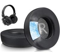 SOULWIT 80mm Almohadillas Repuesto para House of Marley Positive Vibration 2 Auriculares con Cable/Inalámbricos, Almohadillas de Gel Refrigerante con Espuma Aislante de Ruido - Negro