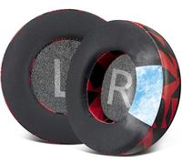 SOULWIT 80mm Gel Refrigerante Almohadillas Repuesto para AKG Pro Audio K175 Auriculares, Almohadillas con Tela de Seda de Hielo, Espuma de Aislamiento de Ruido - Tormenta Rojo