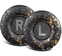 SOULWIT Almohadillas de 70 mm de Recambio para Jabra Move/Elite 25h, Almohadillas de Piel sintética más Suave, Espuma de Alta Densidad para Aislamiento del Ruido-Negro Dorado