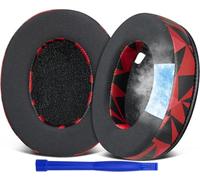 SOULWIT Almohadillas de Gel Refrescante de Repuesto para Sony WH-1000XM4 (WH1000XM4),Almohadillas con Espuma de Alta Densidad de Aislamiento de Ruido, Grosor Añadido, Sin Afectar al Sensor-Red Storm