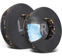 SOULWIT Almohadillas de Gel Refrescante para Skullcandy Cassette Auriculares Inalámbricos, Recambio Almohada Cascos con Tejido de Seda Helada, Espuma de Alta Densidad - Oro Negro