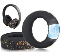 SOULWIT Almohadillas de Gel Refrescante para Sony New Gold Wireless Playstation PS4 Auriculares, Almohadillas de Repuesto para la Versión 2018, Modelo CUHYA-0080-Negro Dorado