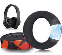 SOULWIT Almohadillas de Gel Refrescante para Sony New Gold Wireless Playstation PS4 Auriculares, Almohadillas de Repuesto para la Versión 2018, Modelo CUHYA-0080 - Tormenta Roja