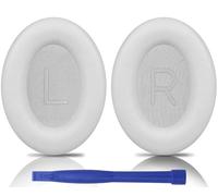 SOULWIT Almohadillas de Piel de Cordero de Repuesto para Bose QuietComfort 45 (QC45)/QuietComfort SE (QC SE)/Nuevos Auriculares Inalámbricos de Confort Silencioso - Blanco Brillante