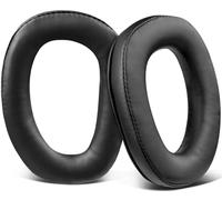 SOULWIT Almohadillas de Repuesto de Cuero para Sennheiser GSP 370/350/303/302/301/300, Almohadillas para Auriculares GSP370, GSP350, con Espuma de Aislamiento de Ruido