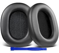 SOULWIT Almohadillas de Repuesto de Cuero para Sony WH-1000XM5 (WH1000XM5) Auriculares con cancelación de Ruido, Almohadillas con Espuma de Memoria de Aislamiento de Ruido, Espesor añadido-Negro