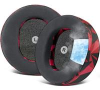 SOULWIT Almohadillas de Repuesto Gel Refrigerante para Audeze Maxwell Auriculares, Almohadillas con Tejido Transpirable Ice Silk, Espuma de Alta Densidad con CancelacióN de Ruido - Tormenta Rojo