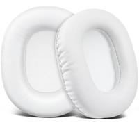 SOULWIT Almohadillas de Repuesto para Audio Technica ATH M50X M50XBT M50RD M40X M30X M20X MSR7 SX1 Monitor,Almohadillas con Suave de Proteínas de Cuero, Espuma de Memoria de Alta Densidad - Blanco