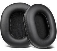 SOULWIT Almohadillas de Repuesto para Audio Technica ATH M50X M50XBT M50RD M40X M30X M20X MSR7 SX1 Monitor,Almohadillas con Suave de Proteínas de Cuero, Espuma de Memoria de Alta Densidad - Negro