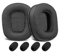SOULWIT Almohadillas de Repuesto para BlueParrott B350(B350XT B350 XT) Bluetooth Auriculares,Almohadillas Auriculares con Tejido de Textura de Fútbol, Espuma de Aislamiento Acústico-Negro