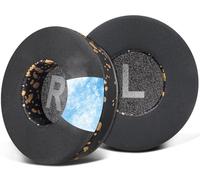 SOULWIT Almohadillas de Repuesto para Logitech H390 H600 H609 H760 Auriculares inalámbricos, Cojines de orejera con Espuma de Aislamiento de Ruido, Grosor añadido-Gel Refrescante Negro Dorado