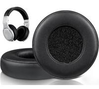 SOULWIT Almohadillas de Repuesto para Monster Beats Pro/by Dr Dre Detox Auriculares, Recambio Almohada con Cuero Proteica Más Suave, Espuma de Alta Densidad Aislante del Ruido-Negro