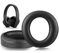 SOULWIT Almohadillas de Repuesto para Sony New Gold Wireless Playstation PS4 Headset, 2018 Version, Model CUHYA-0080, con Cuero de Proteína Suave, Espesor Agregado (Negro)