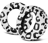 SOULWIT Almohadillas de Repuesto para Sony Playstation 5 Pulse PS5 3D Auriculares, Cuero de Proteína Suave, Espuma de Alta Densidad-Leopardo de Nieve