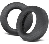 SOULWIT Almohadillas de Repuesto para Sony PlayStation 5 Pulse PS5 3D Auriculares, Tela de Malla Recambio Almohada Cascos Espuma de Alta Densidad-MF Negro