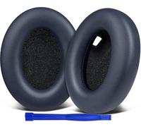 SOULWIT Almohadillas de Repuesto para Sony WH-1000XM4 Auriculares sobre Oreja, Almohadillas Auriculares con Cuero de Proteína Suave, Espuma de Memoria de Aislamiento de Ruido, Espesor Agregado - Azul