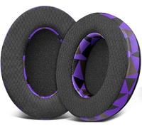 SOULWIT Almohadillas Malla para HyperX Cloud (2/3/3S/1/Pro) - Morado Negro | También para Cloud (Flight/Flight2/Stinger/Stinger2/Stinger 2 Core/Core), CloudX (Stinger/Flight) Auriculares