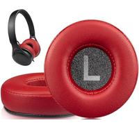 SOULWIT Almohadillas Profesionales de Repuesto para Beats EP Wired On-Ear Auriculares, Almohada Cascos con Cuero Proteína más Suave, Espuma de Aislamiento de Ruido de Alta Densidad-Rojo