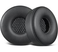 SOULWIT Almohadillas Repuesto para Jabra Engage 50 Auriculares con Cable, Recambio Almohada Cascos con Cuero Proteico Suave y Espuma Viscoelástica de Alta Densidad - Negro