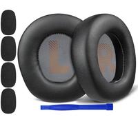 SOULWIT Almohadillas Repuesto para JBL Quantum 600/610/800/810/910/910X/910P Auriculares Inalámbricos, Recambio Almohada Cascos con Cuero Proteico Suave y Espuma Viscoelástica de Alta Densidad - Negro