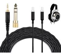 SOULWIT Cable Auriculares para Sennheiser HD800/HD800S/HD820, cable de audio trenzado de nailon de repuesto, 6N OCC + OCC chapado en plata, 3 m/10 pies, conector de 3,5 mm y adaptador de 6,35 mm