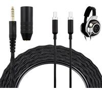 SOULWIT Cable Auriculares para Sennheiser HD800/HD800S/HD820, Repuesto Cable de Audio Balanceado con trenzado de nailon, 6N OCC + OCC Chapado en Plata, 3 m/10 pies, Conector de 4,4 mm y XLR