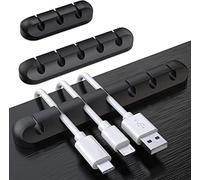 SOULWIT® Clips de Soporte de Cable Mejorados, 3 Pcs Autoadhesivo Organizador de Cable, Clips para Cables Duraderos para la Gestión de Cables de Carga USB de Escritorio
