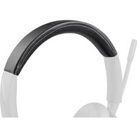 SOULWIT Cuero Proteica Diadema para Plantronics Voyager 4220 UC/4210 UC Auriculares, Cascos Almohadilla Diadema Funda Headband Reparación Pieza - Negro